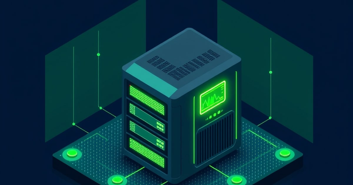 A technician standing in front of a rack of networking and server equipment